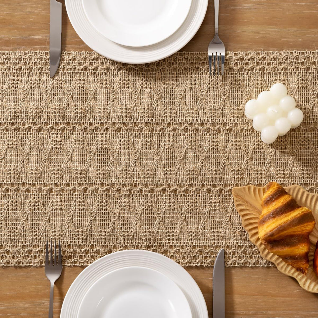 Bohemian Style American Light Luxury Burlap Table Runner