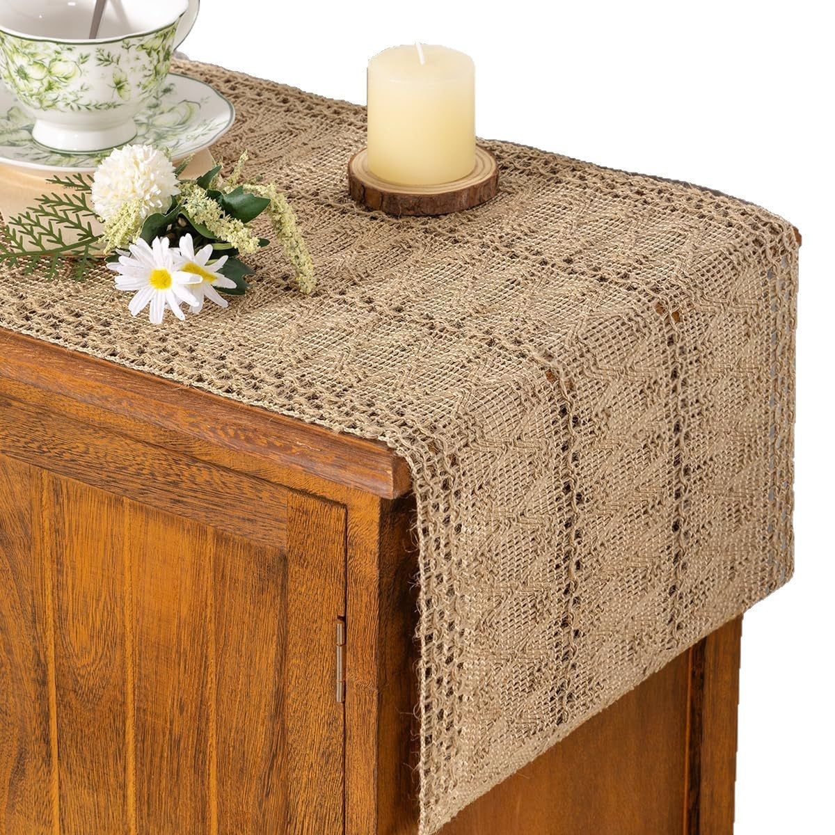Bohemian Style American Light Luxury Burlap Table Runner