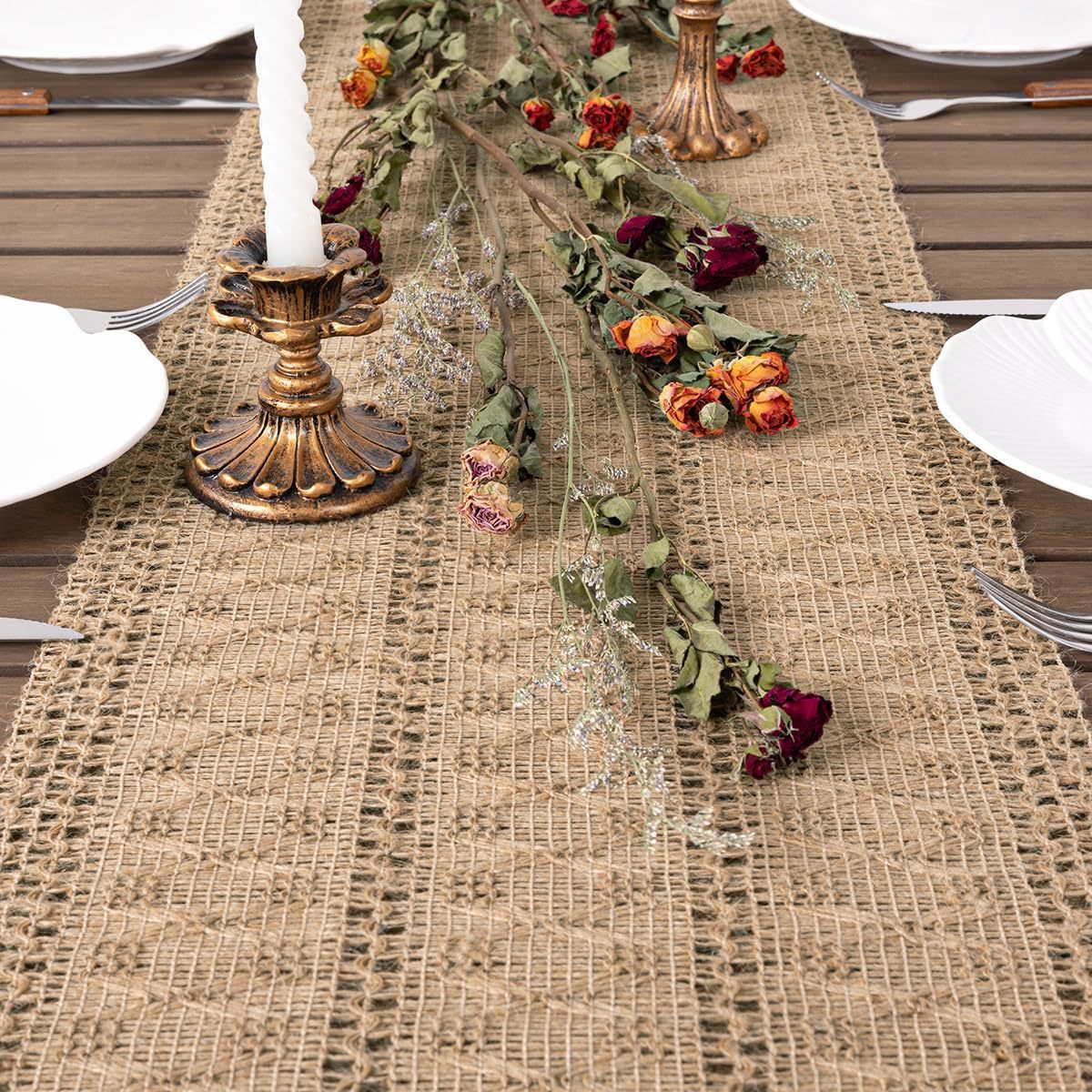 Bohemian Style American Light Luxury Burlap Table Runner