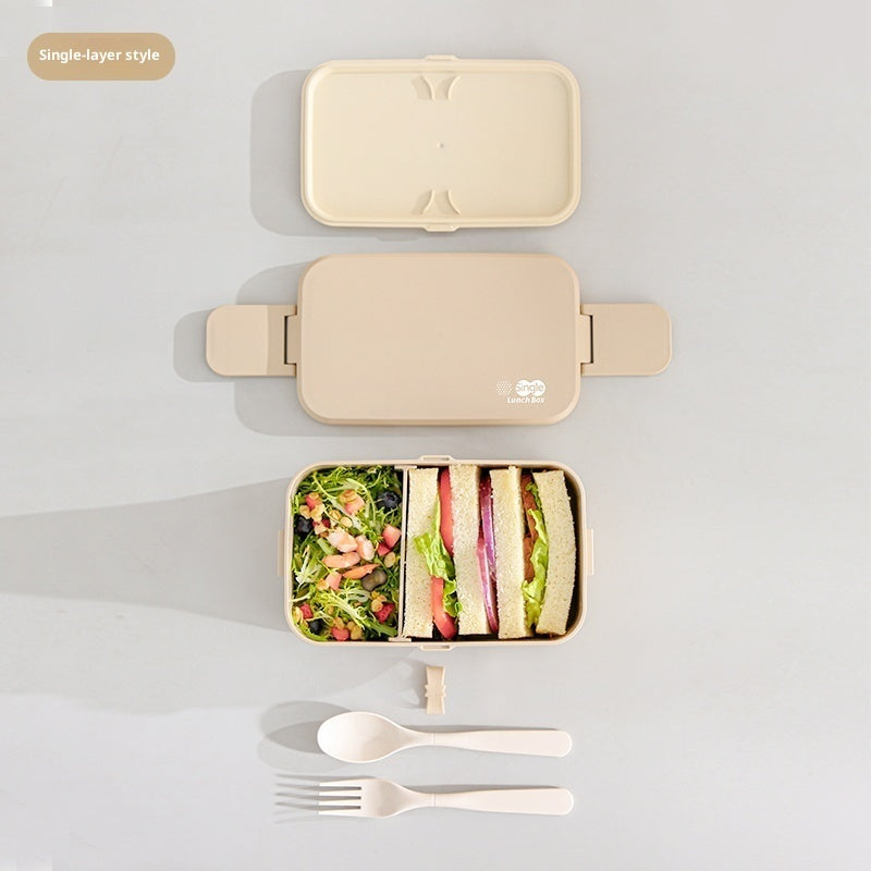 Bamboo Fiber Food-grade Lunch Box  Microwave-safe Bento Portable Three-compartment